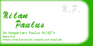 milan paulus business card